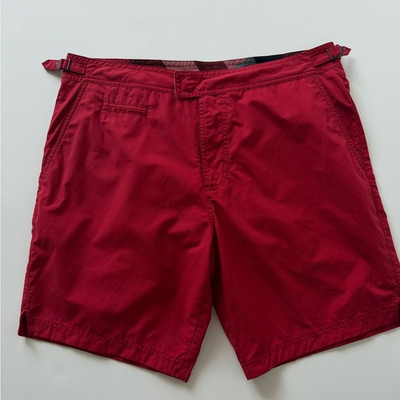 NWT Burberry Brit Red Flat Front Men's Shorts Size M - Picture 2 of 11